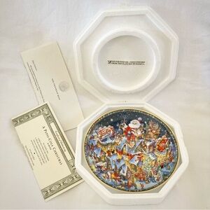 🎅🏻24KT-Gold Rimmed Pepsi-Cola Christmas Collector's Plate 1994